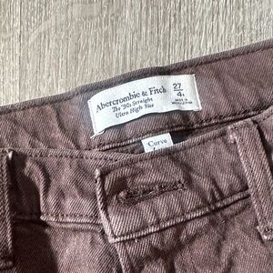 Abercrombie & Fitch Mauve-Brown High Rise Straight Jeans